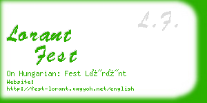 lorant fest business card